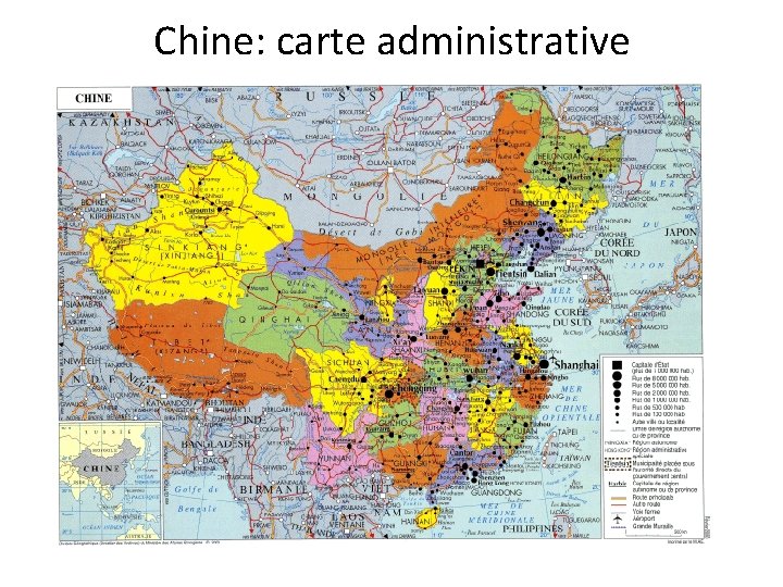 Chine: carte administrative Chine: carte administrative