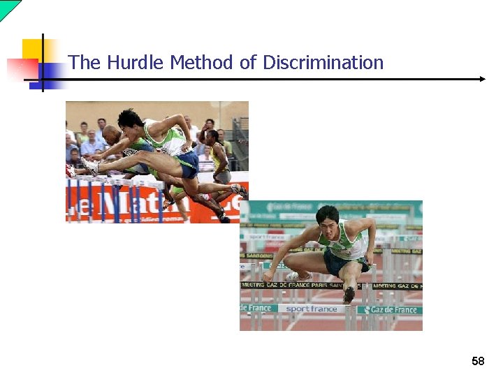 The Hurdle Method of Discrimination 58 
