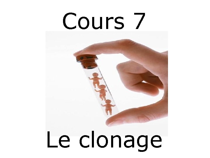 Cours 7 Le clonage 