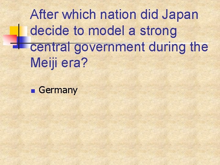 After which nation did Japan decide to model a strong central government during the
