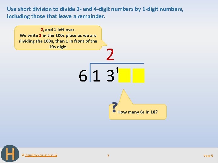 Use short division to divide 3 - and 4 -digit numbers by 1 -digit