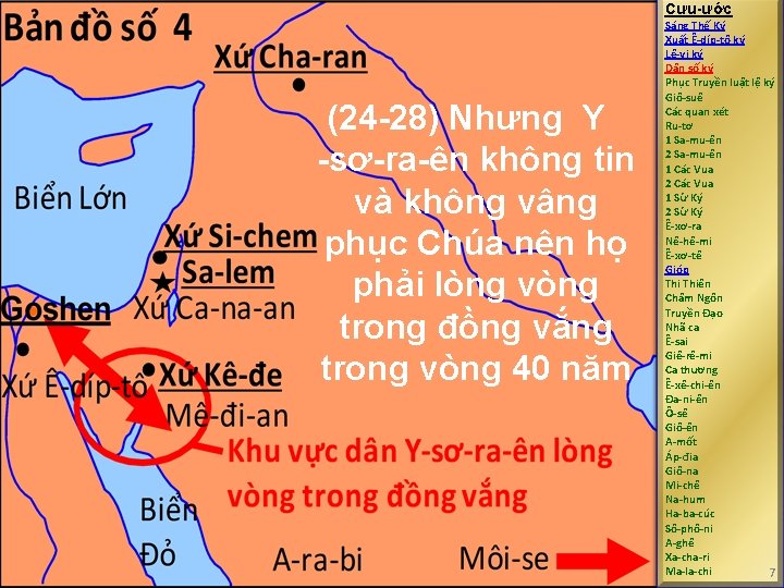 Cựu-ước (24 -28) Nhưng Y -sơ-ra-ên không tin và không vâng phục Chúa nên