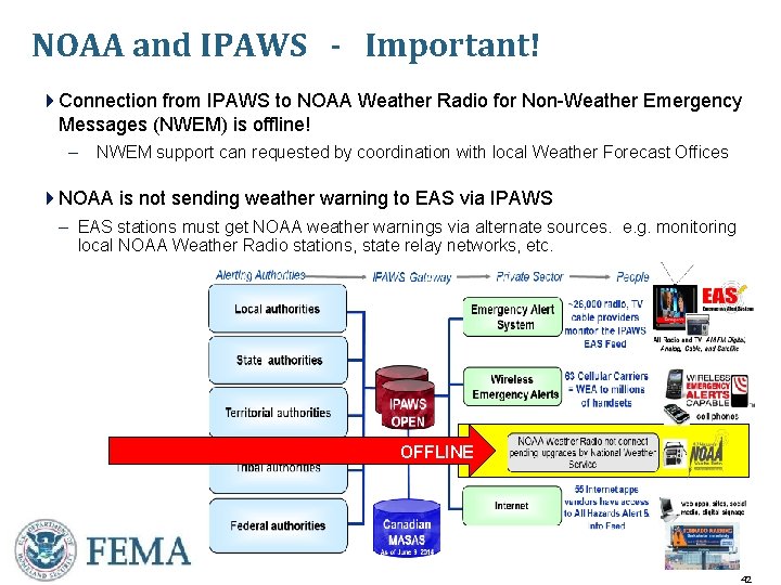 NOAA and IPAWS - Important! 4 Connection from IPAWS to NOAA Weather Radio for
