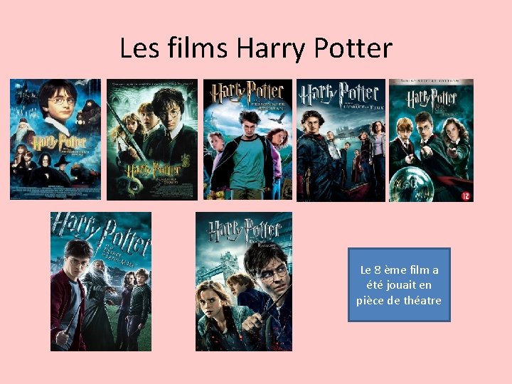 Les films Harry Potter Le 8 ème film a été jouait en pièce de