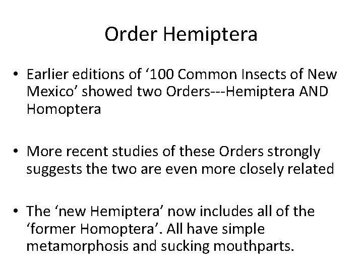 Order Hemiptera • Earlier editions of ‘ 100 Common Insects of New Mexico’ showed