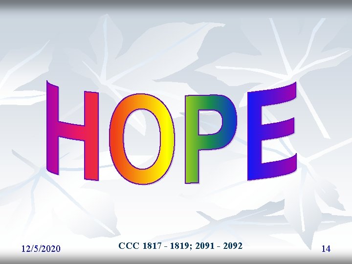 12/5/2020 CCC 1817 - 1819; 2091 - 2092 14 12/5/2020 CCC 1817 - 1819; 2091 - 2092 14