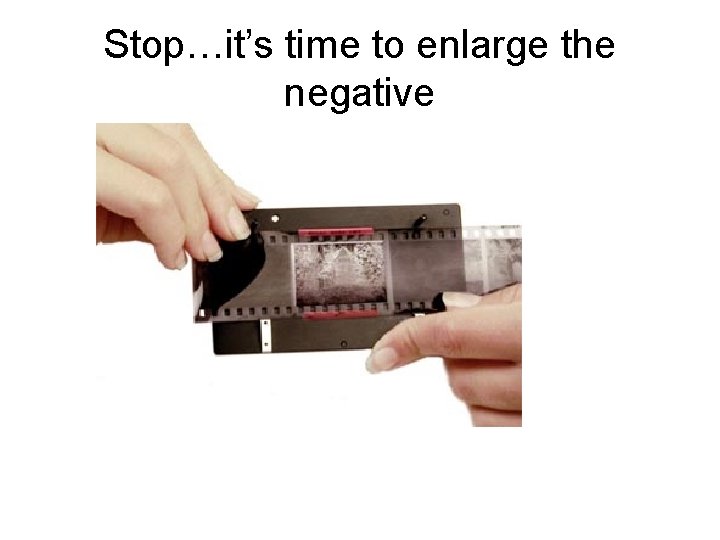 Stop…it’s time to enlarge the negative 