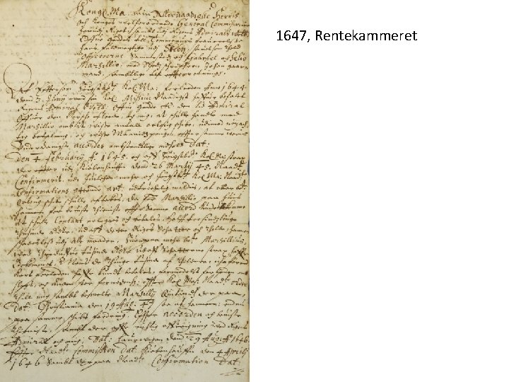 1647, Rentekammeret 