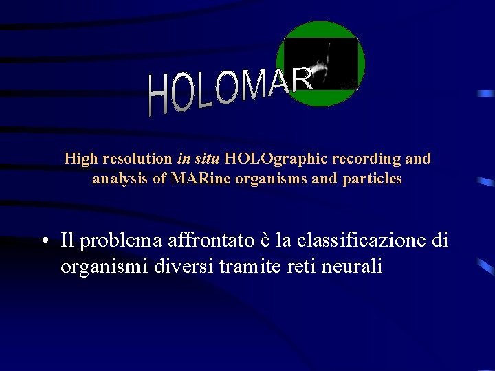 High resolution in situ HOLOgraphic recording and analysis of MARine organisms and particles •
