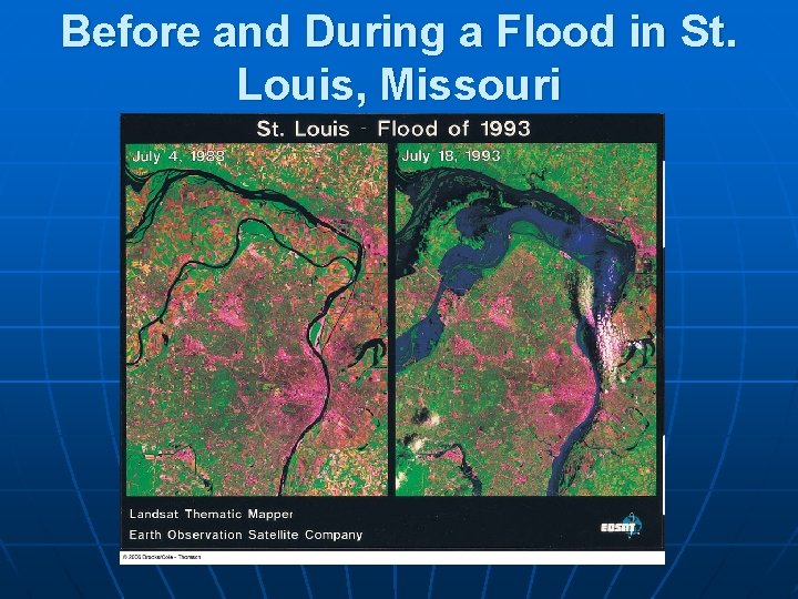 Before and During a Flood in St. Louis, Missouri 