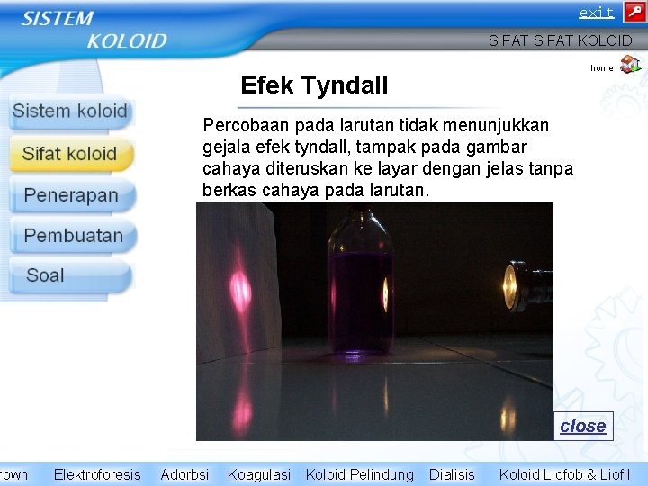 rown exit SIFAT KOLOID home Efek Tyndall Percobaan pada larutan tidak menunjukkan gejala efek rown exit SIFAT KOLOID home Efek Tyndall Percobaan pada larutan tidak menunjukkan gejala efek