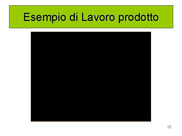 Esempio di Lavoro prodotto 12 