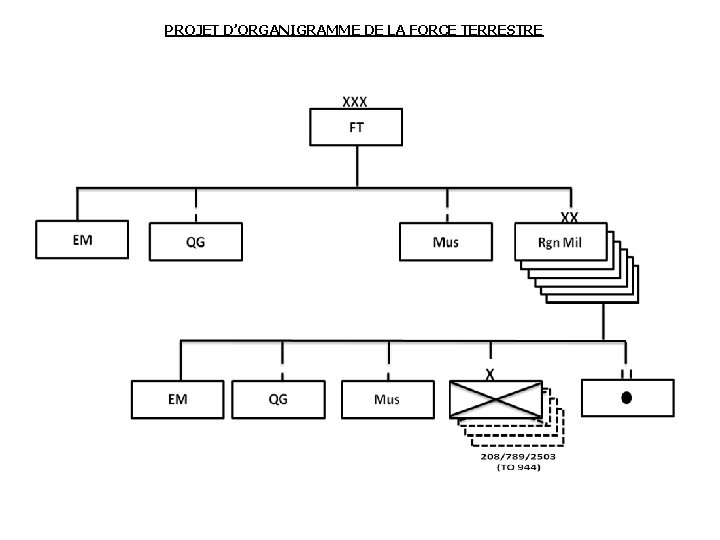 PROJET D’ORGANIGRAMME DE LA FORCE TERRESTRE 