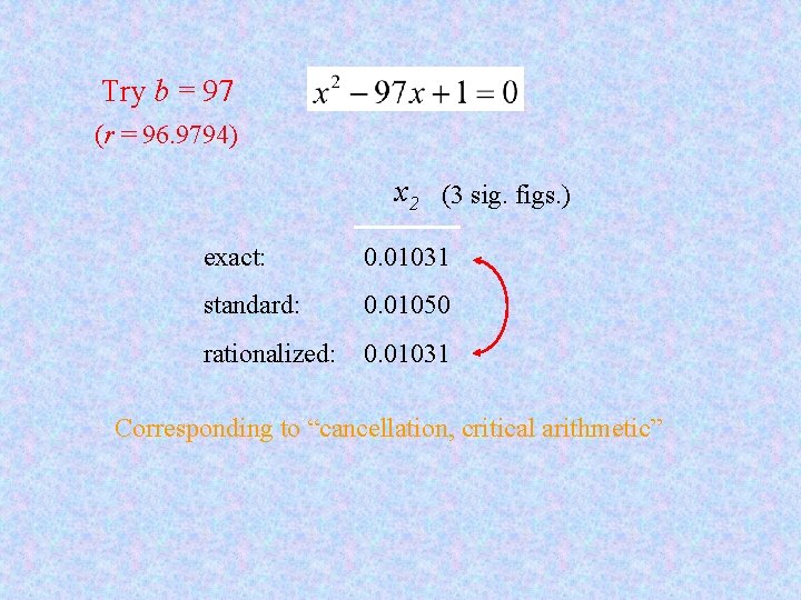 Try b = 97 (r = 96. 9794) x 2 (3 sig. figs. )