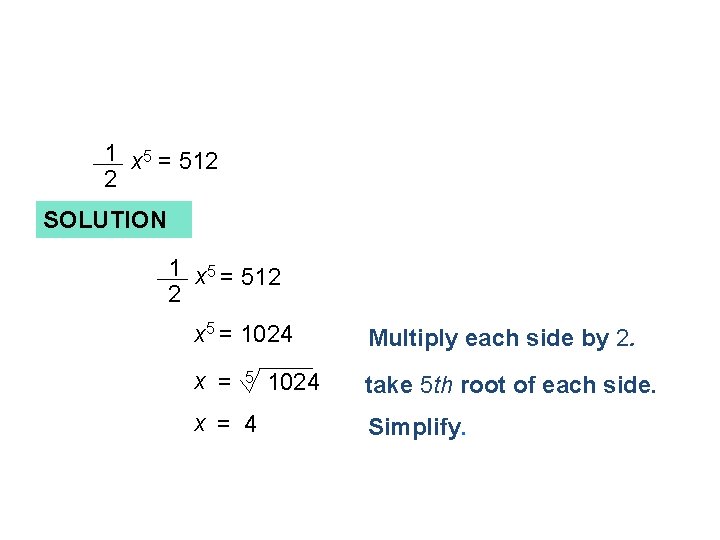 1 x 5 = 512 2 SOLUTION 1 x 5 = 512 2 x