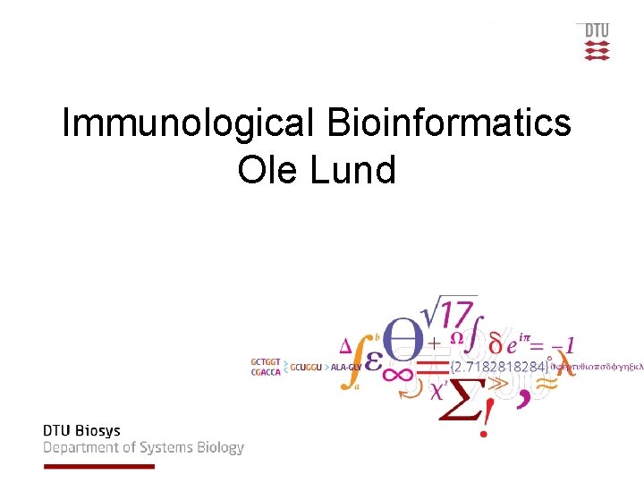 Immunological Bioinformatics Ole Lund 