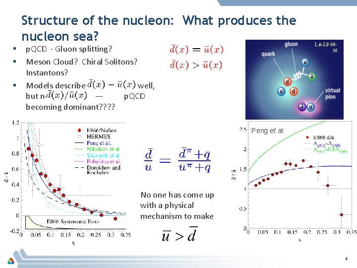 Structure of the nucleon: What produces the nucleon sea? § § § p. QCD