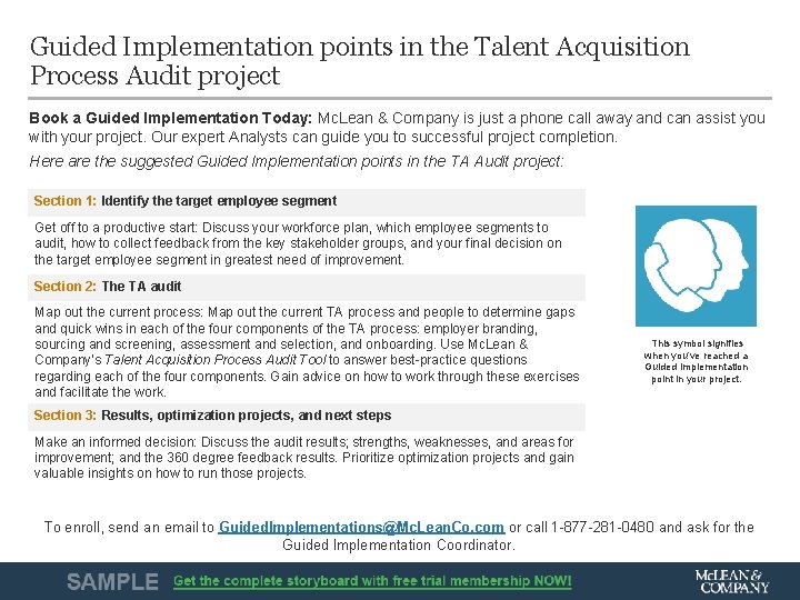 Guided Implementation points in the Talent Acquisition Process Audit project Book a Guided Implementation