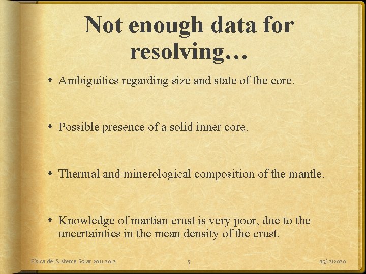 Not enough data for resolving… Ambiguities regarding size and state of the core. Possible Not enough data for resolving… Ambiguities regarding size and state of the core. Possible