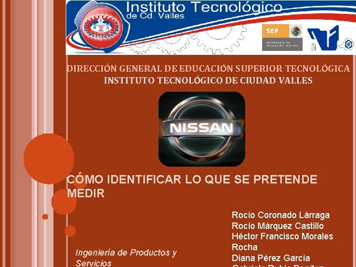 DIRECCIÓN GENERAL DE EDUCACIÓN SUPERIOR TECNOLÓGICA INSTITUTO TECNOLÓGICO DE CIUDAD VALLES CÓMO IDENTIFICAR LO