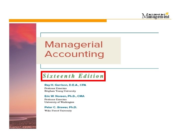 Management ACCOUNTING 