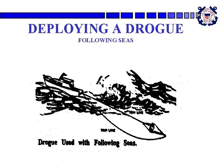 DEPLOYING A DROGUE FOLLOWING SEAS 