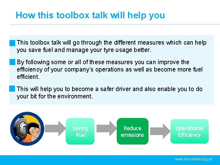 How this toolbox talk will help you This toolbox talk will go through the