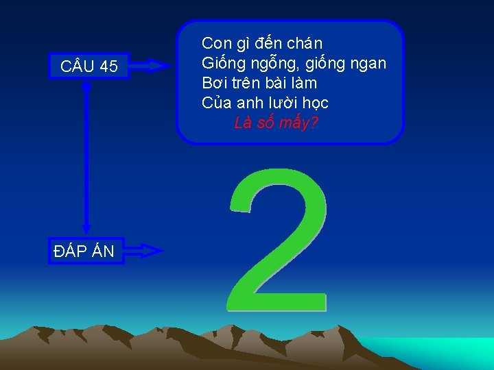 C U 45 ĐÁP ÁN Con gì đến chán Giống ngỗng, giống ngan Bơi