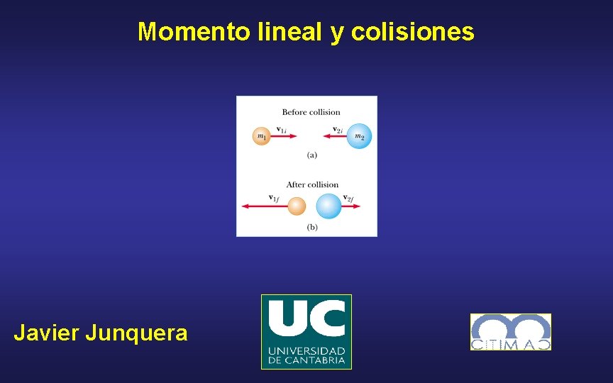 Momento lineal y colisiones Javier Junquera 