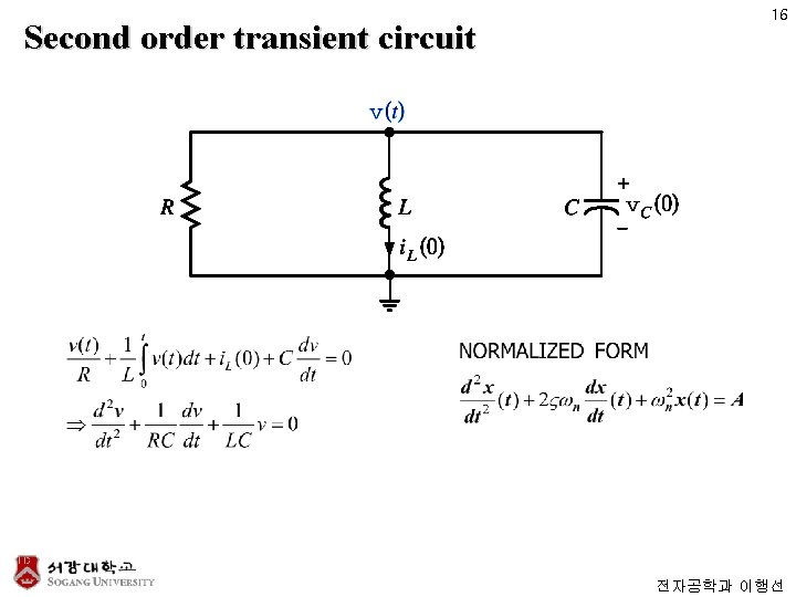 Second order transient circuit 16 전자공학과 이행선 