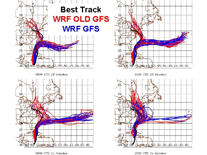 Best Track WRF OLD GFS WRF GFS Best Track WRF OLD GFS WRF GFS