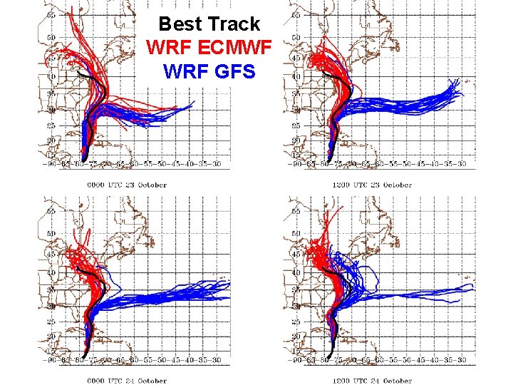 Best Track WRF ECMWF WRF GFS Best Track WRF ECMWF WRF GFS