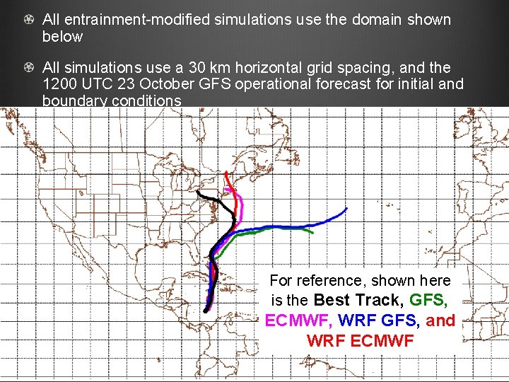 All entrainment-modified simulations use the domain shown below All simulations use a 30 km All entrainment-modified simulations use the domain shown below All simulations use a 30 km