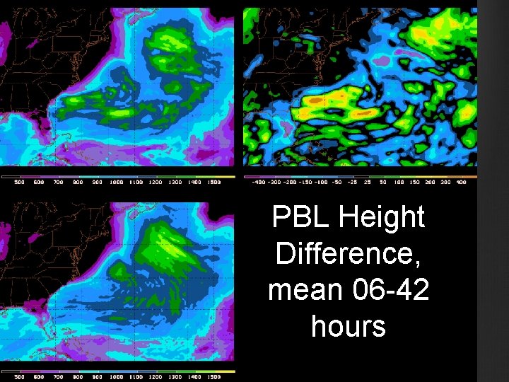 PBL Height Difference, mean 06 -42 hours PBL Height Difference, mean 06 -42 hours