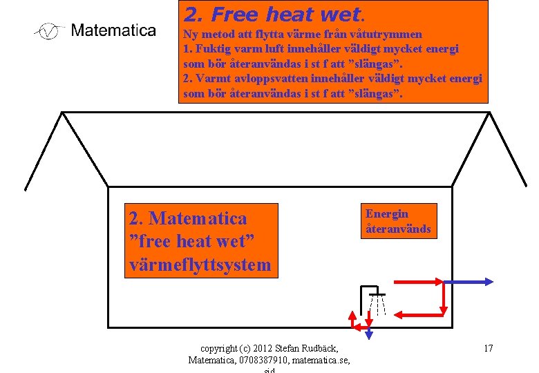 2. Free heat wet. Ny metod att flytta värme från våtutrymmen 1. Fuktig varm