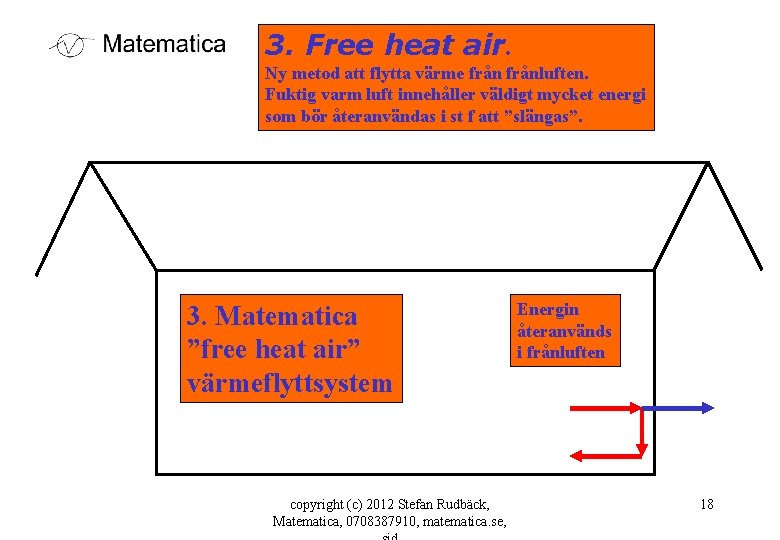 3. Free heat air. Ny metod att flytta värme frånluften. Fuktig varm luft innehåller