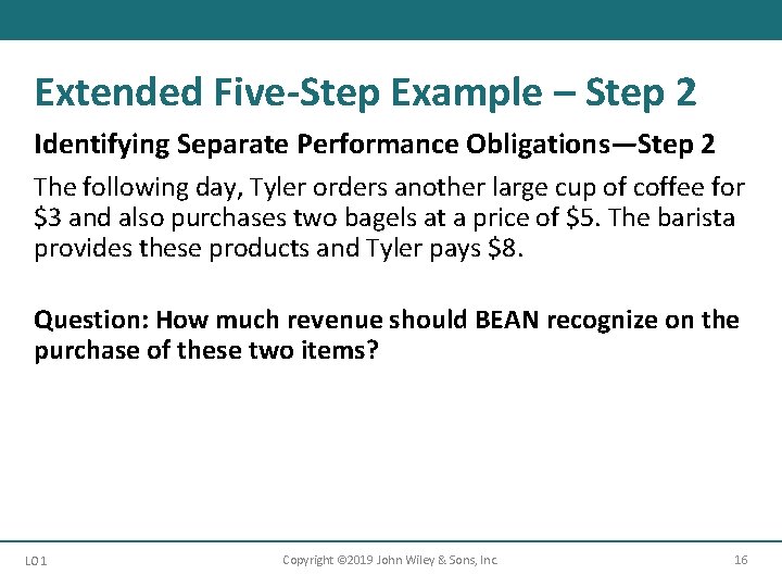 Extended Five-Step Example – Step 2 Identifying Separate Performance Obligations—Step 2 The following day,