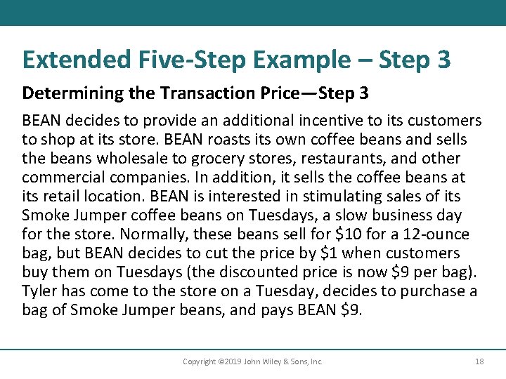 Extended Five-Step Example – Step 3 Determining the Transaction Price—Step 3 BEAN decides to