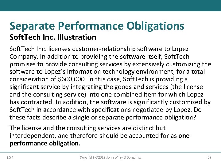 Separate Performance Obligations Soft. Tech Inc. Illustration Soft. Tech Inc. licenses customer-relationship software to