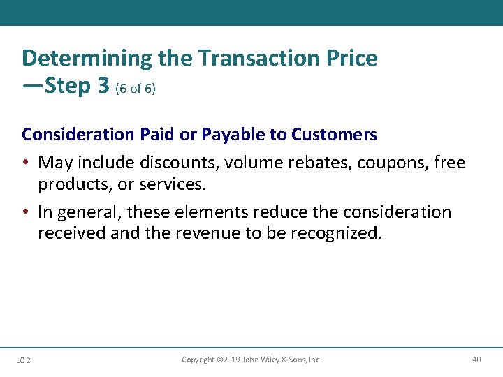Determining the Transaction Price —Step 3 (6 of 6) Consideration Paid or Payable to