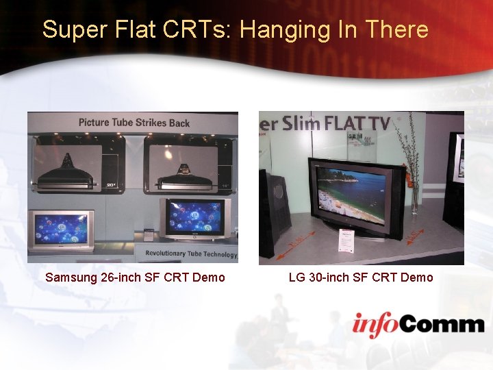 Super Flat CRTs: Hanging In There Samsung 26 -inch SF CRT Demo LG 30