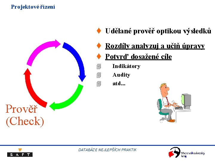 Projektové řízení t Udělané prověř optikou výsledků t Rozdíly analyzuj a učiň úpravy t