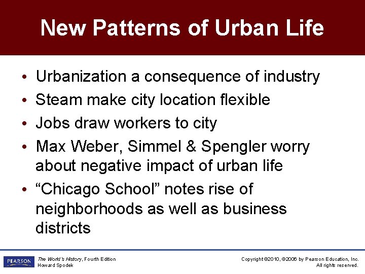 New Patterns of Urban Life Urbanization a consequence of industry Steam make city location