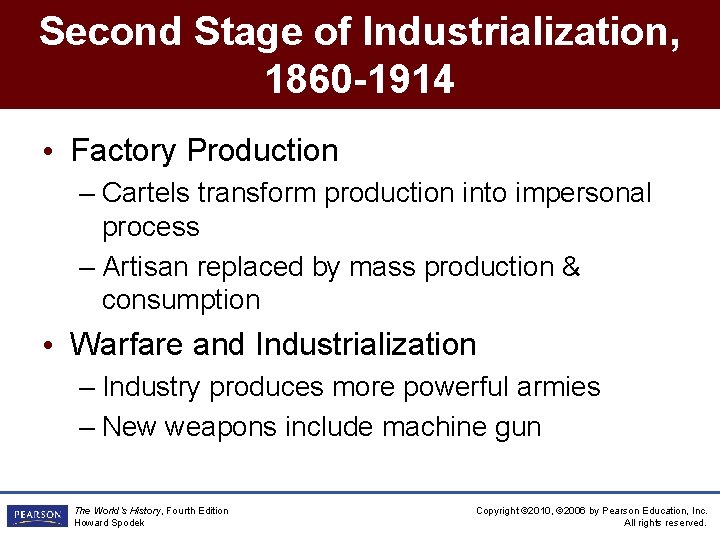 Second Stage of Industrialization, 1860 -1914 • Factory Production – Cartels transform production into