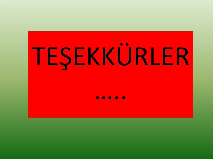 TEŞEKKÜRLER …. . 