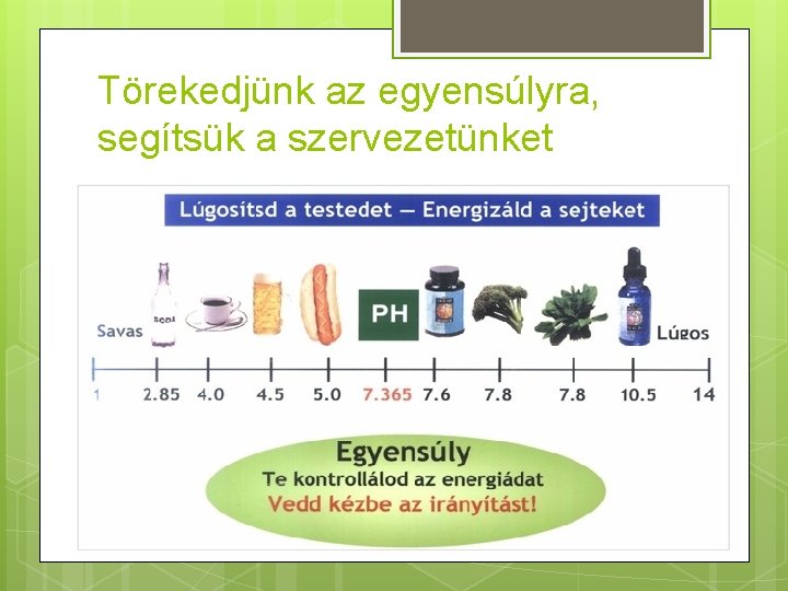 Törekedjünk az egyensúlyra, segítsük a szervezetünket 