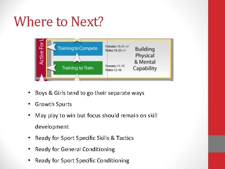 Where to Next? • Boys & Girls tend to go their separate ways • Where to Next? • Boys & Girls tend to go their separate ways •