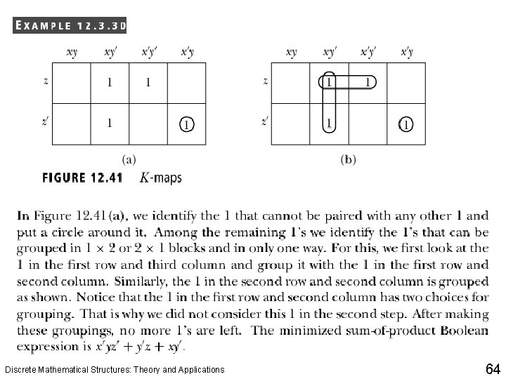 Discrete Mathematical Structures: Theory and Applications 64 