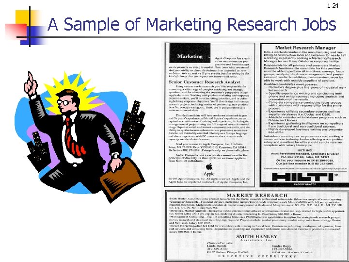 1 -24 A Sample of Marketing Research Jobs 