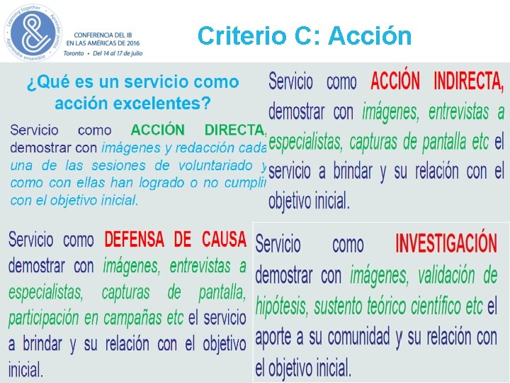 Criterio C: Acción Criterio C: Acción